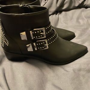 Women’s Black Embroidered Booties